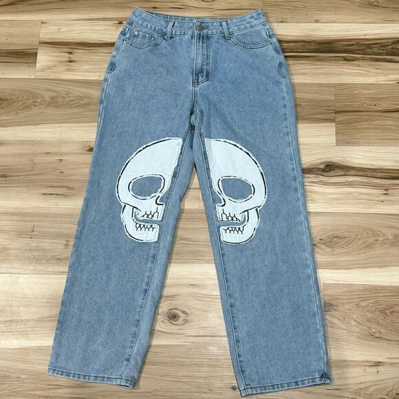 Gilipur Skull High Waist Straight Leg Jeans Women’s Medium - Picture 1 of 5
